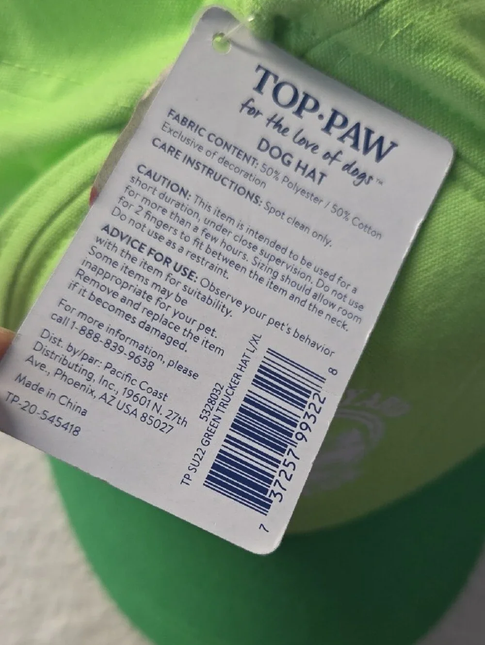 Top Paw bright lime